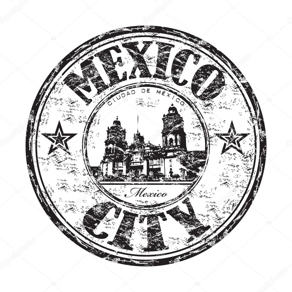 Mexico City grunge rubber stamp