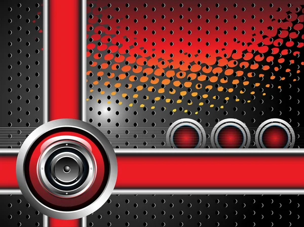 Haut-parleur rouge — Image vectorielle