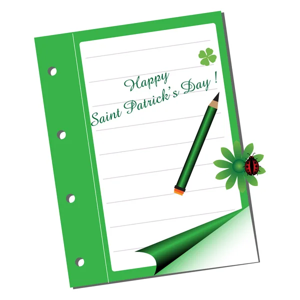 Saint Patrick notebook — Stockvector