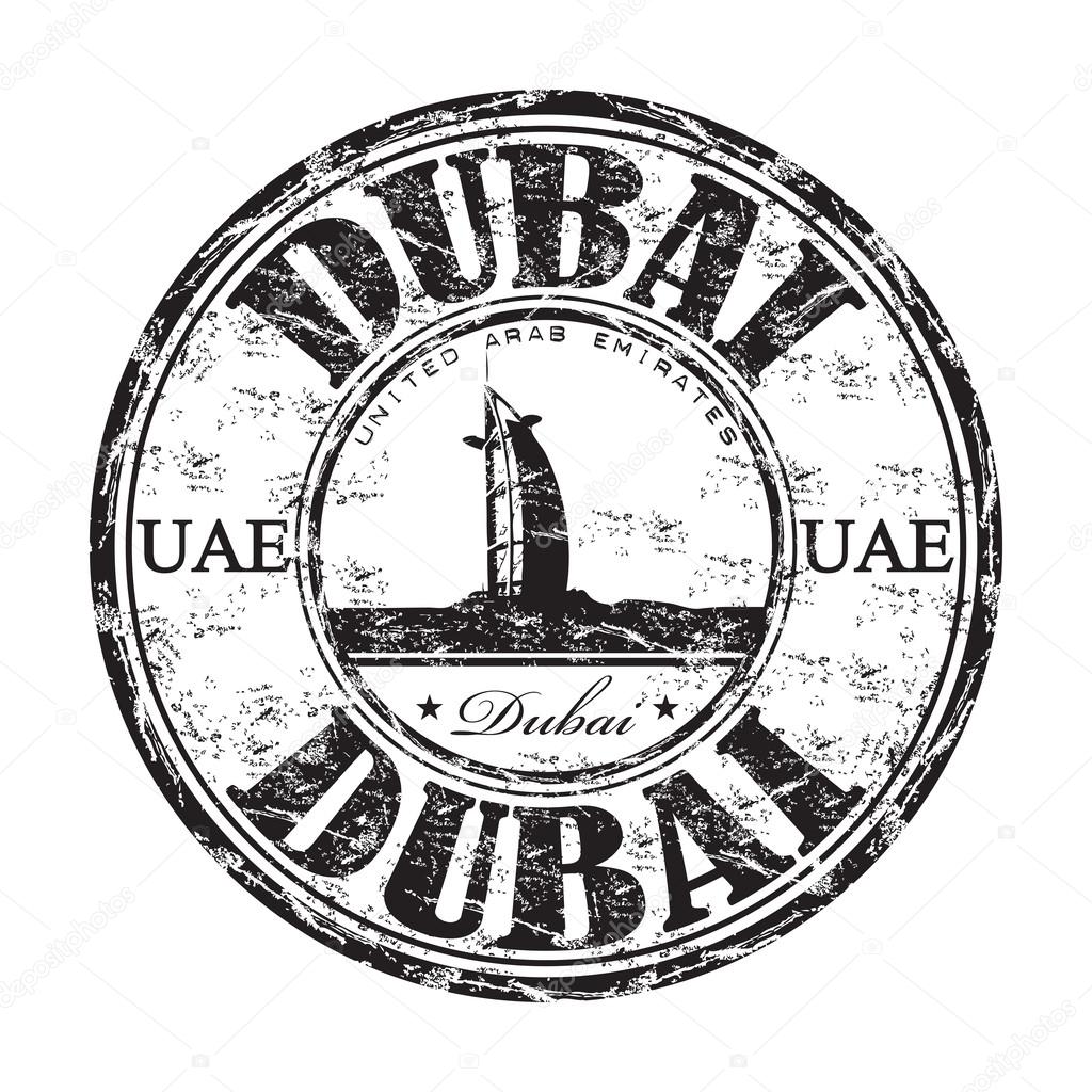 Dubai grunge rubber stamp