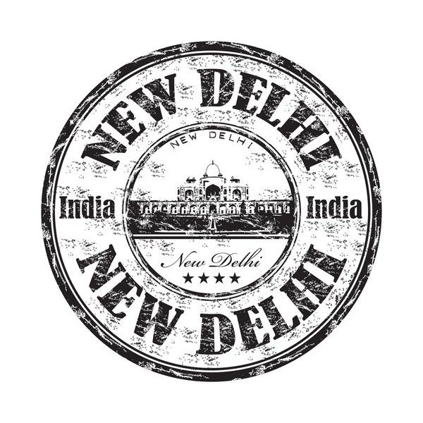 Nuova Delhi grunge timbro di gomma — Vettoriale Stock