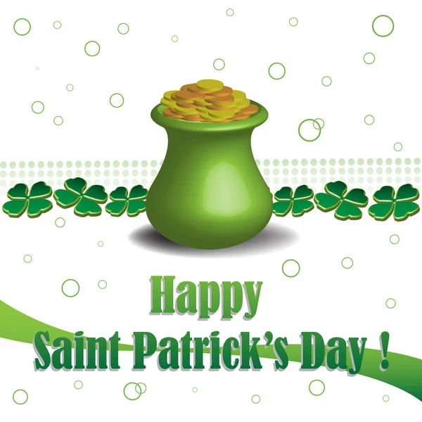 Saint Patrick de dag gouden pot — Stockvector