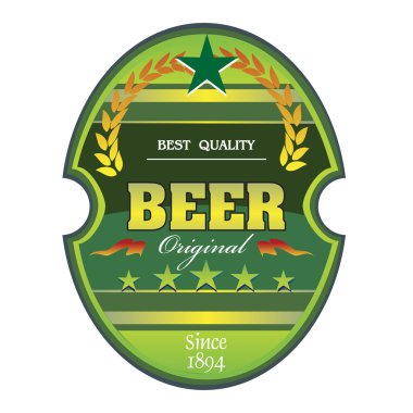 Green beer label clipart