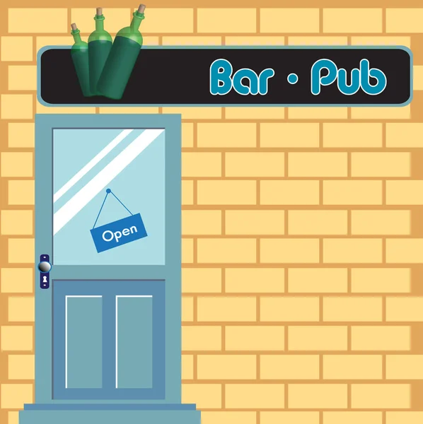 Bar pub porta — Vettoriale Stock