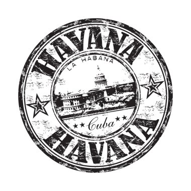 Havana grunge rubber stamp clipart
