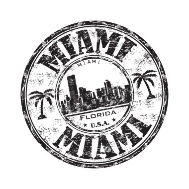 Miami florida grunge lastik damgası