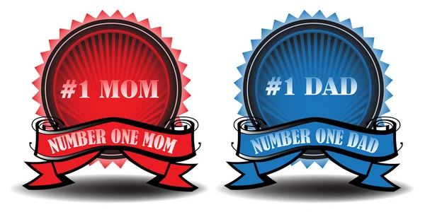 Number one mom and dad — Stock Vector