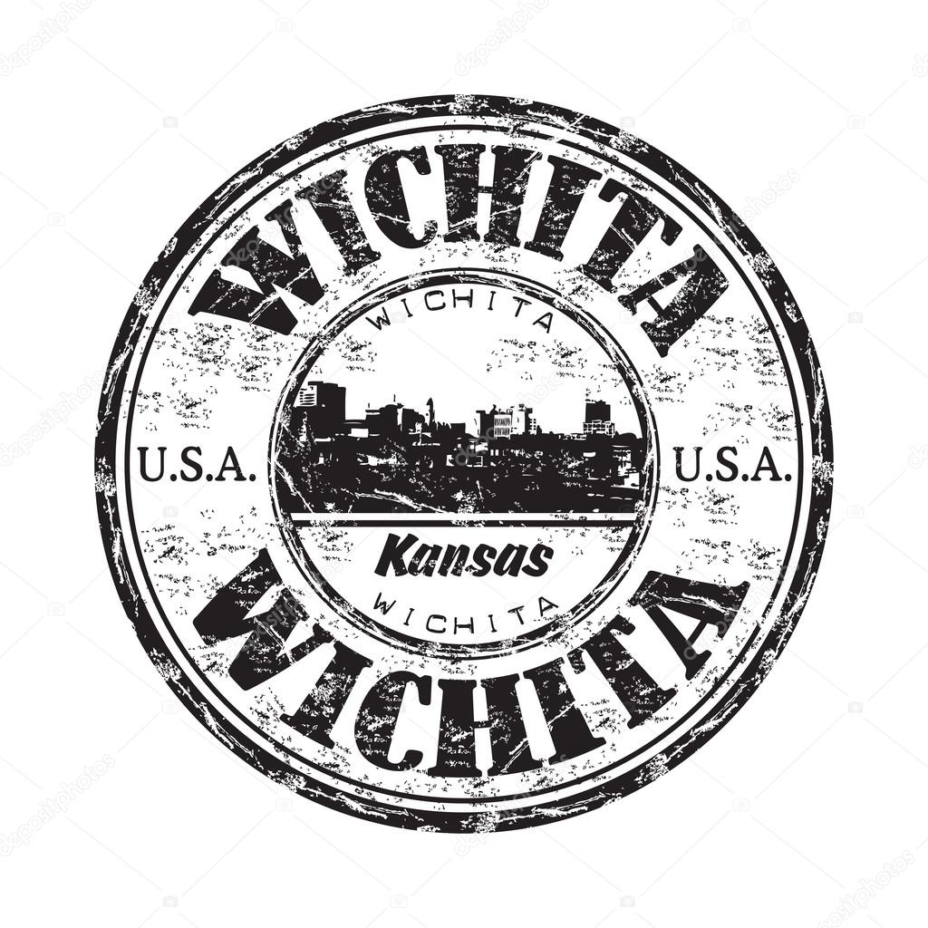 Wichita grunge rubber stamp