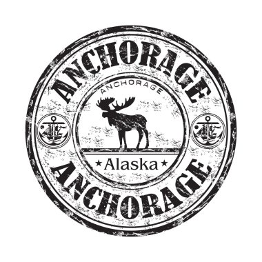 Anchorage alaska grunge lastik damgası