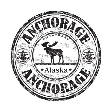 Anchorage Alaska grunge rubber stamp clipart