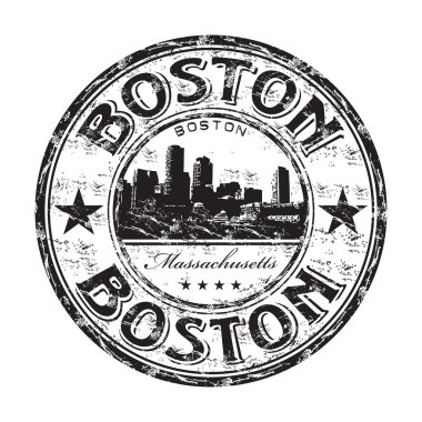 Boston grunge rubber stamp clipart