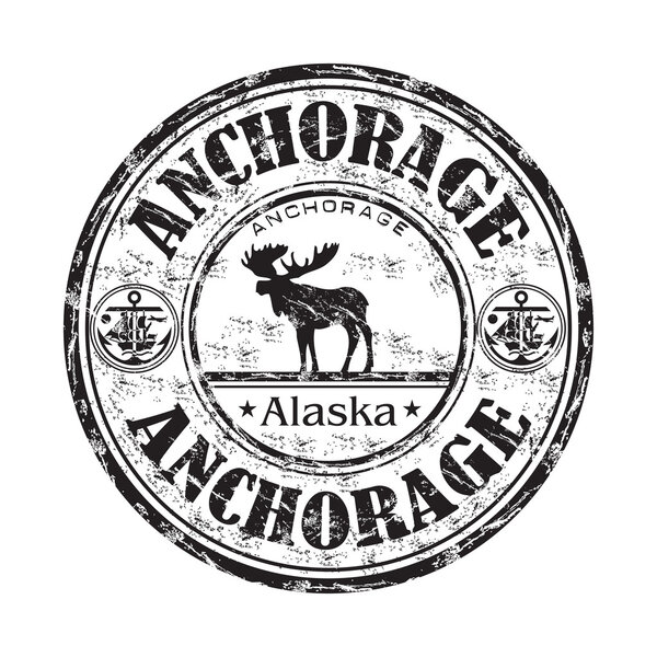 Anchorage Alaska grunge rubber stamp