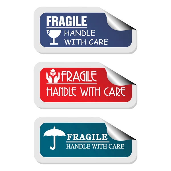 Fragile stickers — Stock Vector