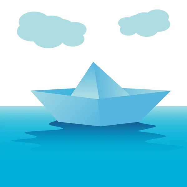 Paper boat — Stock Vector