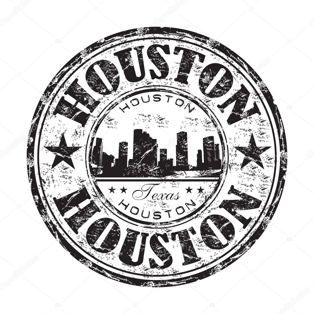 Houston grunge rubber stamp