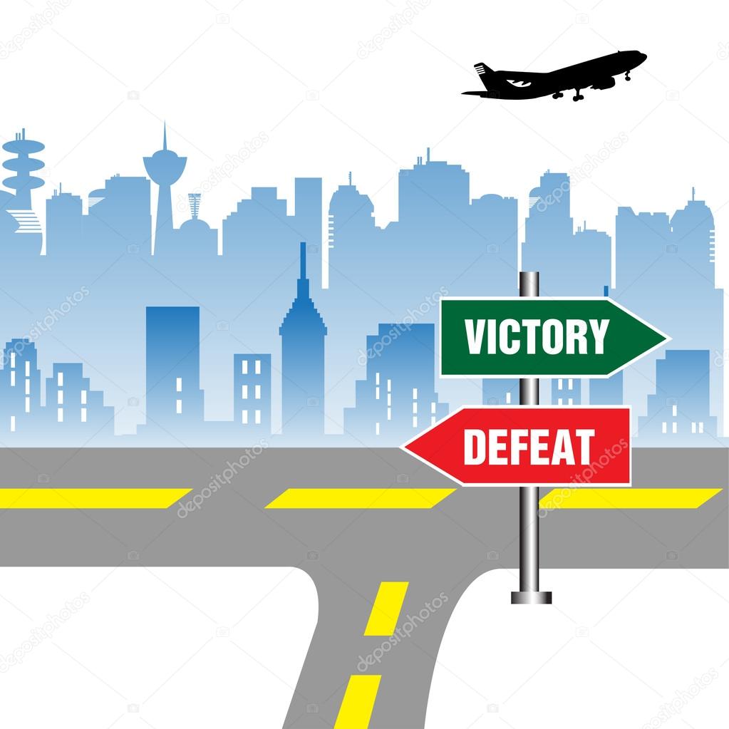 Victory and defeat signpost