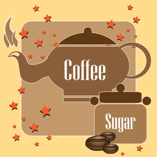 Caffè e zucchero — Vettoriale Stock
