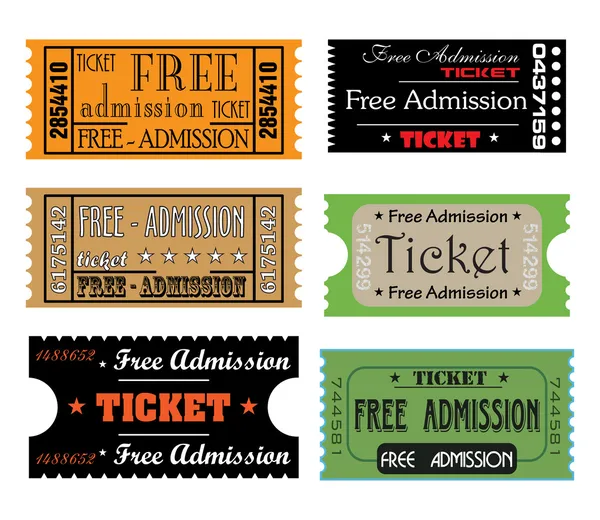 Free admission tickets — Stock Vector