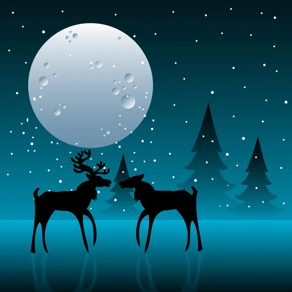 Reindeer couple — Stock Vector