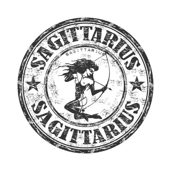 Sagittarius grunge rubber stamp — Stock Vector