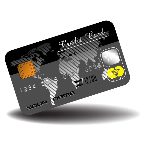 Siyah kredi kartı — Stok Vektör