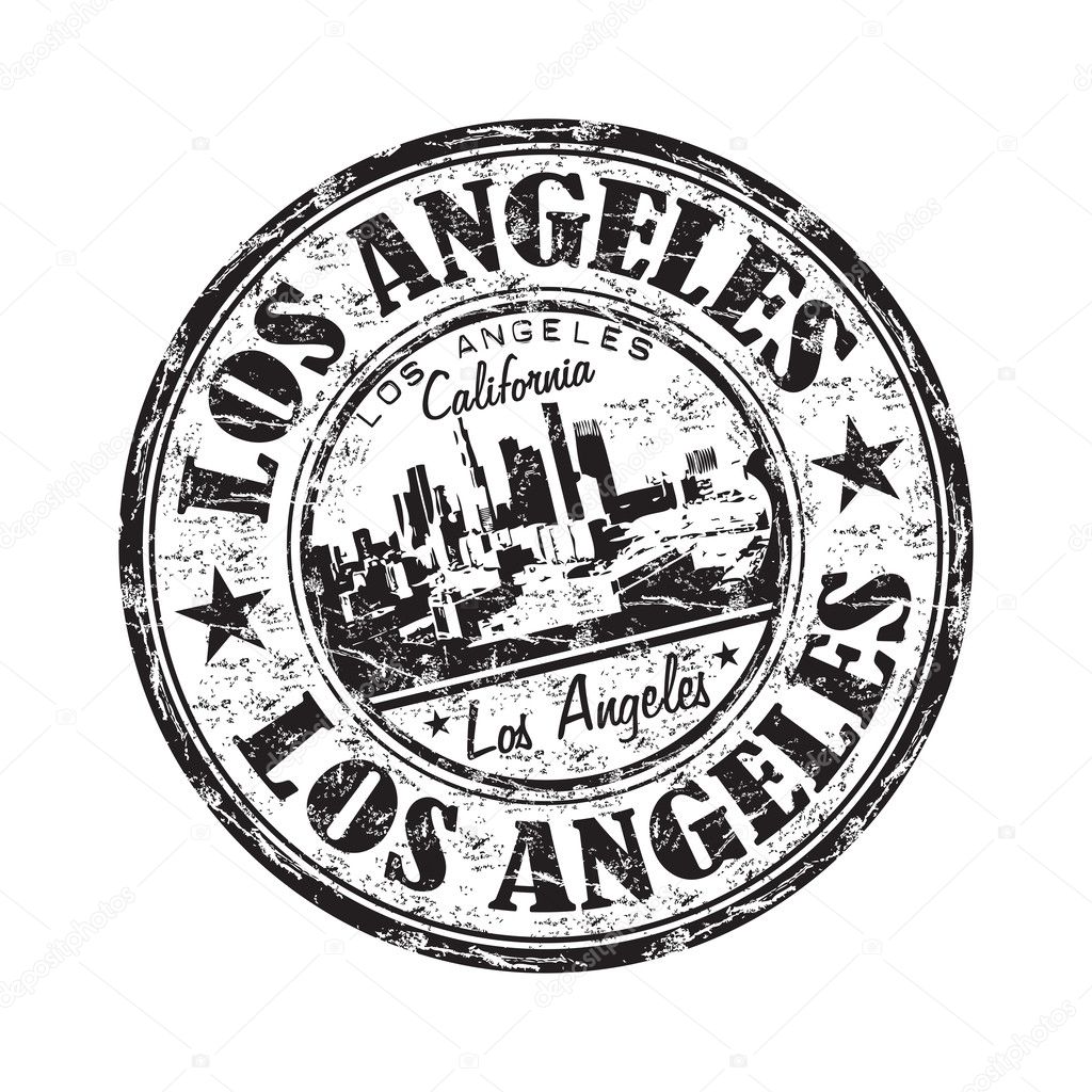 Los Angeles grunge rubber stamp