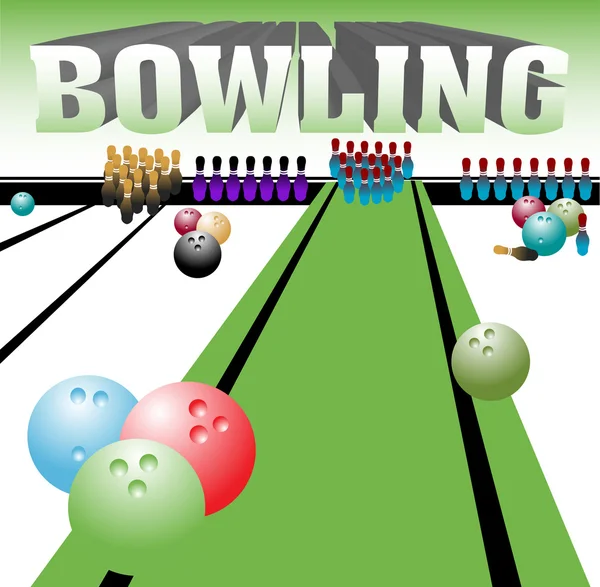 Tema Bowling — Vector de stock