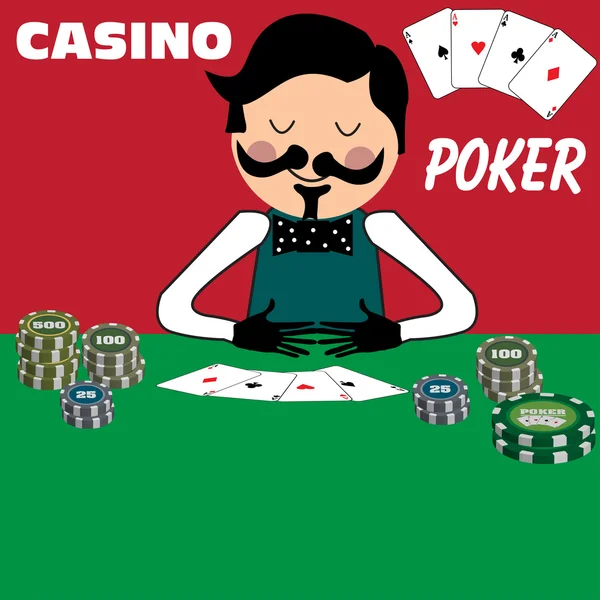 Poker-återförsäljare — Stock vektor