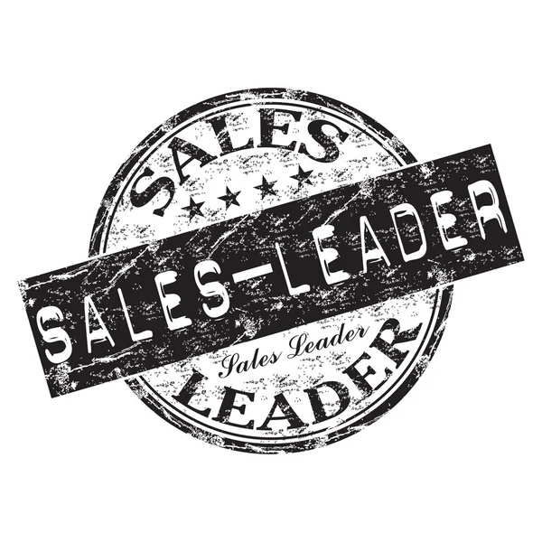 Sales leader grunge rubber stamp — Stock Vector