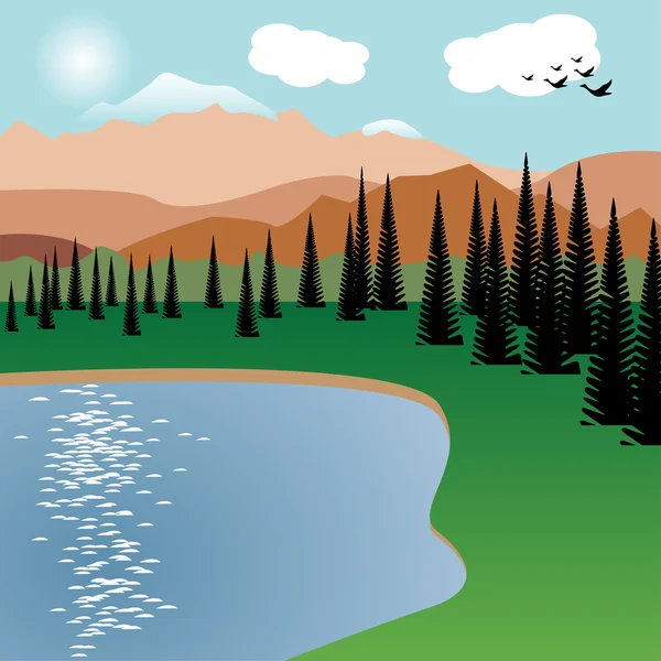 Paisaje de montaña — Vector de stock