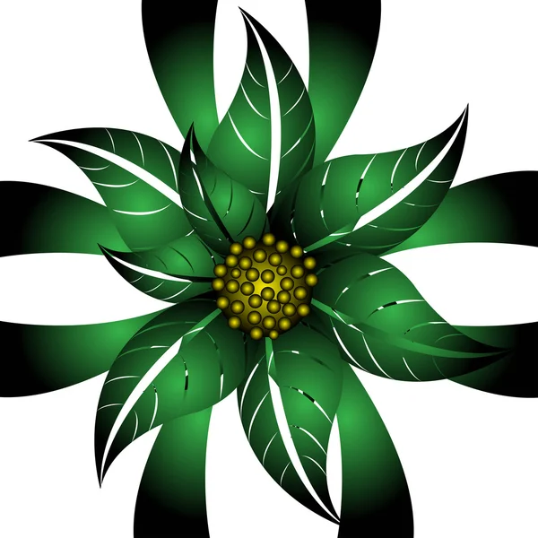 Flor verde — Vector de stock