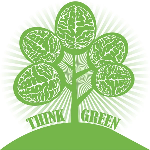 Think green — Stock Vector