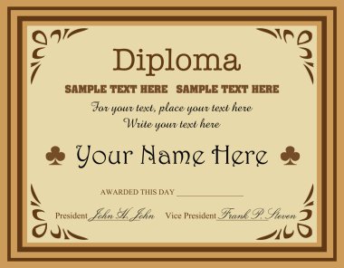 Diploma design clipart