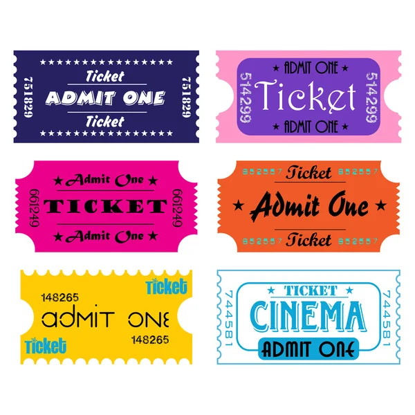 Set of six tickets — Stock Vector
