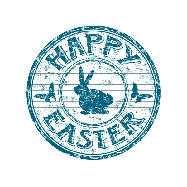 Happy Easter rubber stamp — Stock Vector