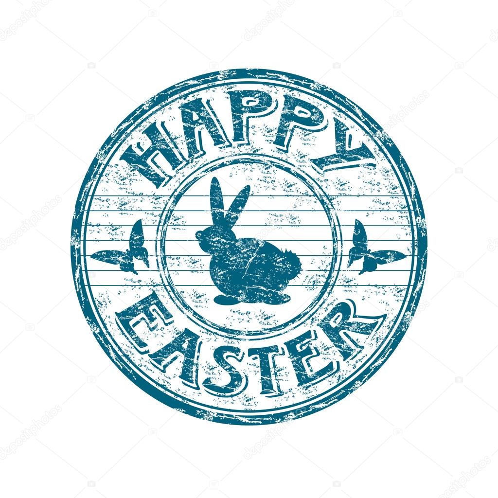 Happy Easter rubber stamp