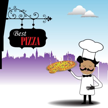 Şef pizza ile