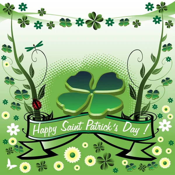Four leaf clover for Saint Patrick's Day — Stock Vector