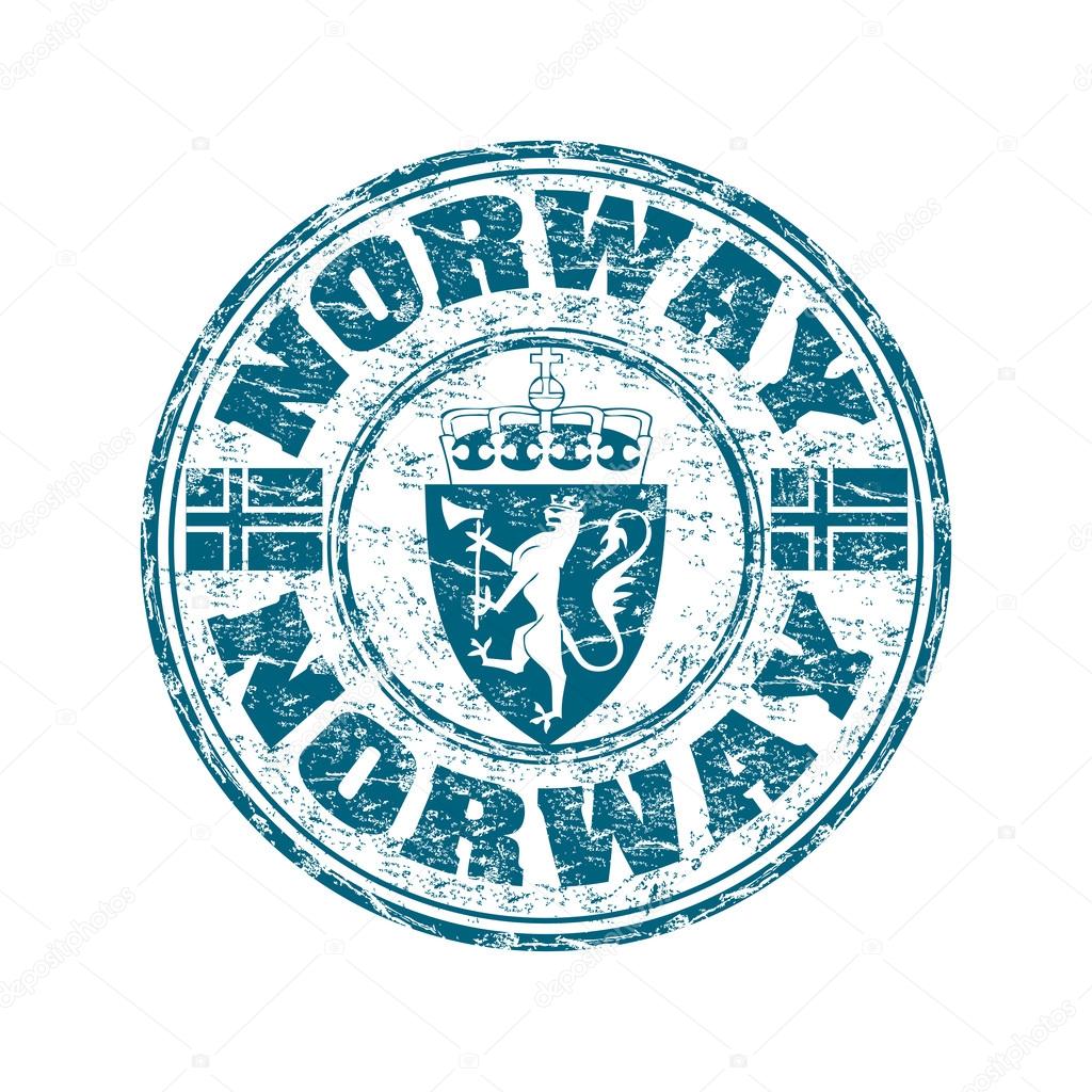 Norway grunge rubber stamp