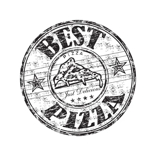 Best pizza rubber stamp — Stock Vector
