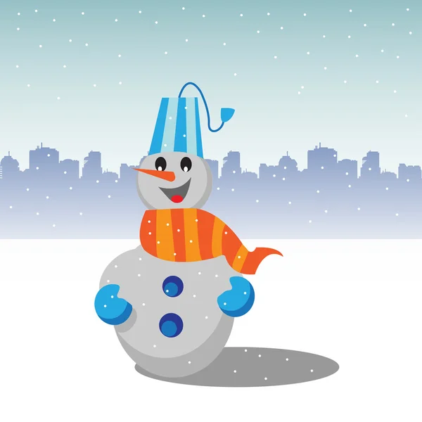 Boneco de neve feliz — Vetor de Stock