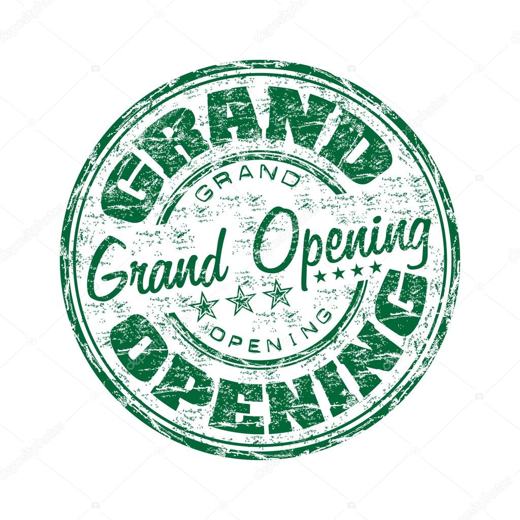 Grand Opening grunge rubber stamp