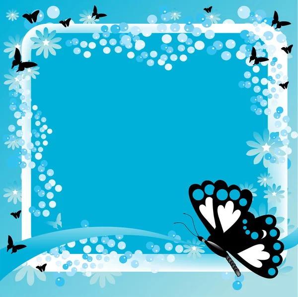 Frame with butterflies — Stock Vector