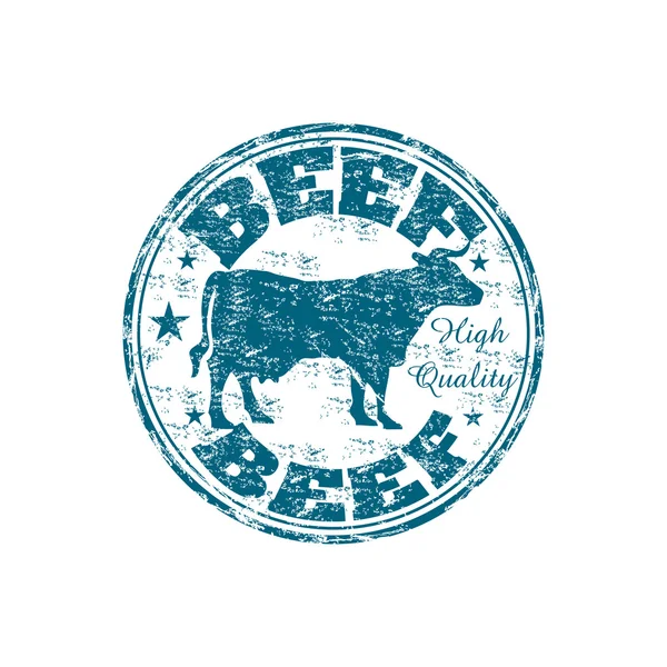 Резиновая марка говядины — стоковый вектор