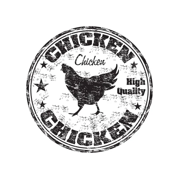 Grunge poulet tampon caoutchouc — Image vectorielle