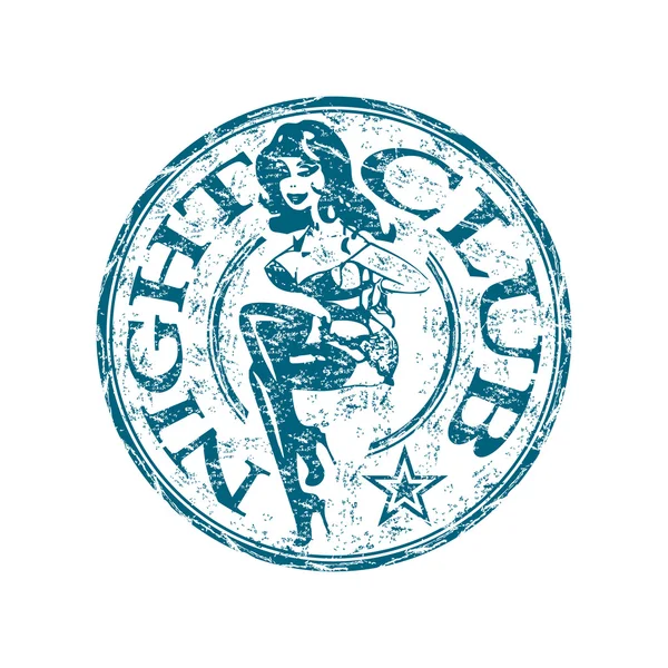 Nacht club grunge Rubberstempel — Stockvector