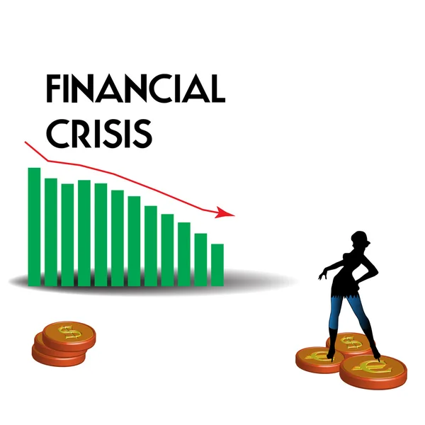 Desenho de crise financeira — Vetor de Stock