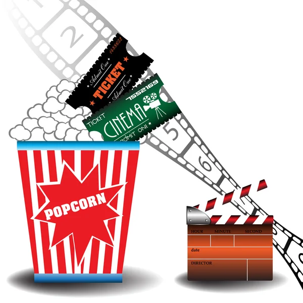 Äta popcorn på bio — Stock vektor