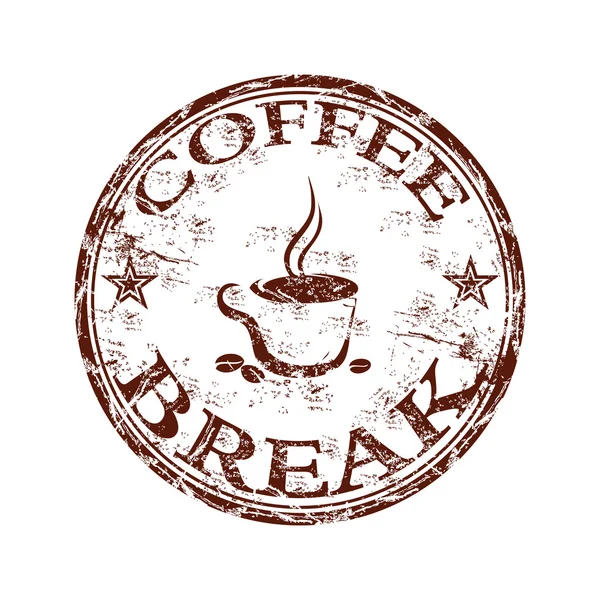 Koffiepauze Rubberstempel — Stockvector