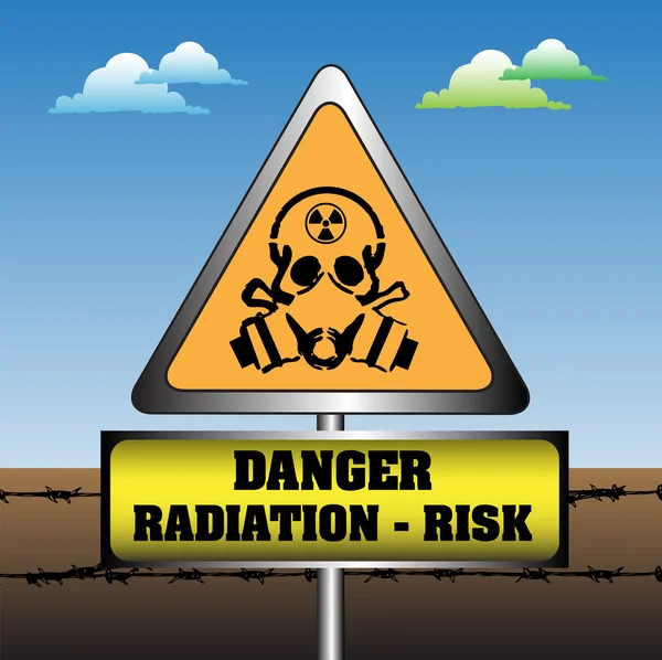 Danger radiation risk — Stock Vector